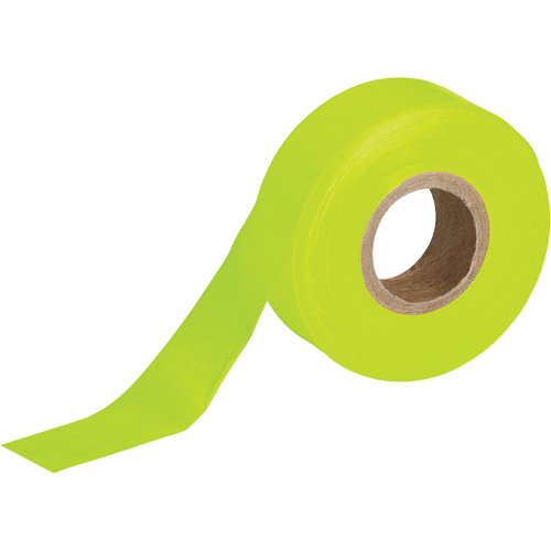 Flagging Tape, 1.188" W x 150' L, Fluorescent Lime