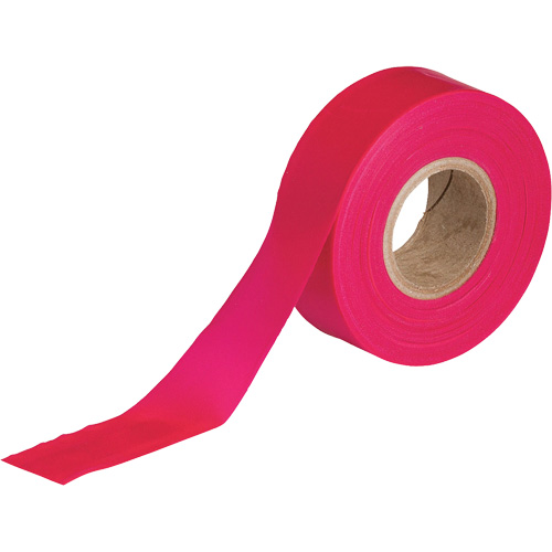 Flagging Tape, 1.188" W x 150' L, Fluorescent Red