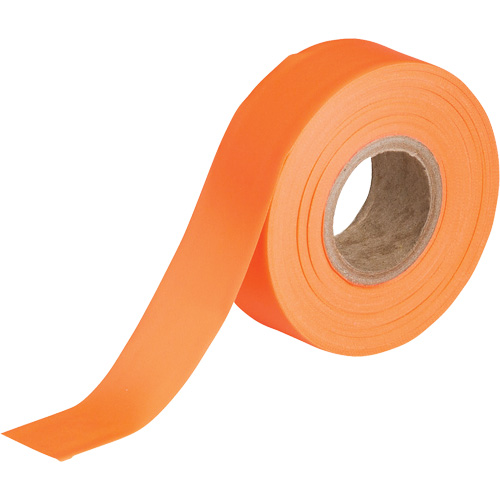 Flagging Tape, 1.188" W x 150' L, Fluorescent Orange