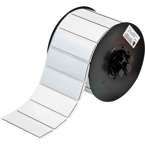 B30 Series Raised Profile Rectangular Labels, Polyester, 3" L x 1" H, White