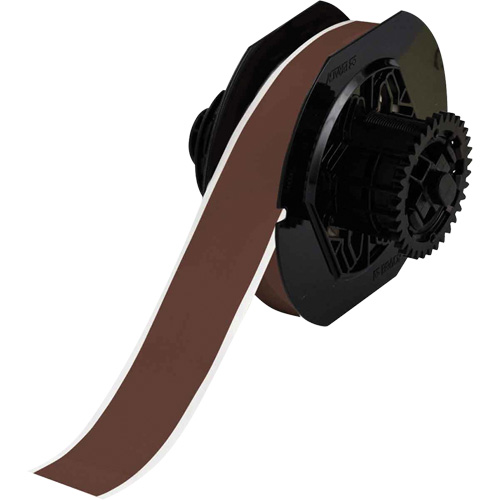 Indoor-Outdoor Label Printer Tape, Vinyl, Brown, 1.125" Width
