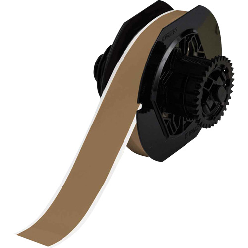 Indoor-Outdoor Label Printer Tape, Vinyl, Gold, 1.125" Width