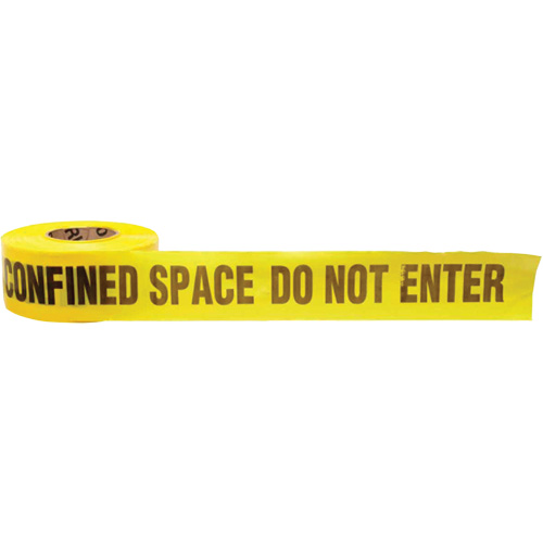 Barricade Tape, English, 3" W x 1000' L, 3 mils, Black on Yellow