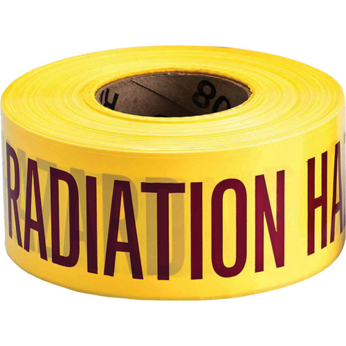 Barricade Tape, English, 3" W x 1000' L, 3 mils, Magenta on Yellow
