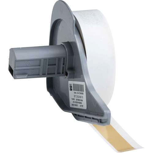 Indoor-Outdoor Label Printer Tape, Vinyl, Tan, 0.5" Width