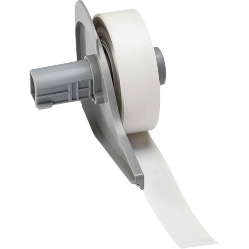 Tamper Resistant Label Printer Tape, Vinyl, White, 0.5" Width