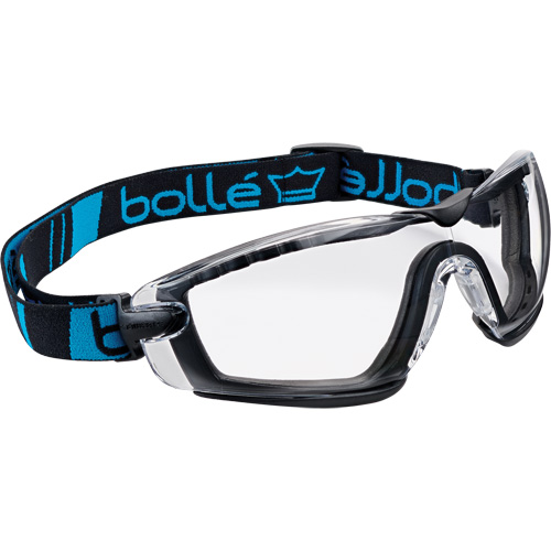 Cobra Safety Glasses with Strap and Foam, Clear Lens, Anti-Fog/Anti-Scratch, Meets/Exceeds CSA Z94.3