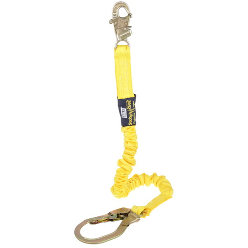 ShockWave™2 Shock-Absorbing Lanyard, 6', Snap Hook Center, Snap Hook Leg Ends, Polyester