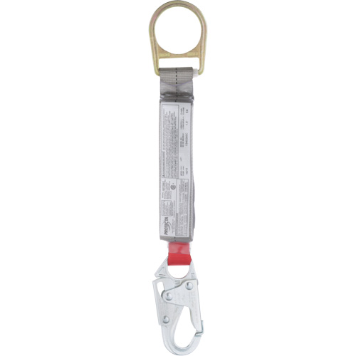 PRO™ Rope Shock-Absorber, 1.5', Snap Hook/Carabiner Center, Snap Hook Leg Ends, Nylon