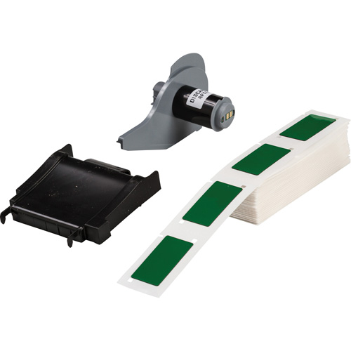 Raised Panel Labels, Polyester, 1" L x 2" H, Green