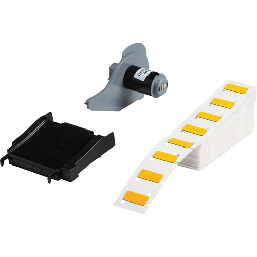 Raised Panel Labels, Polyester, 1.06" L x 0.49" H, Yellow
