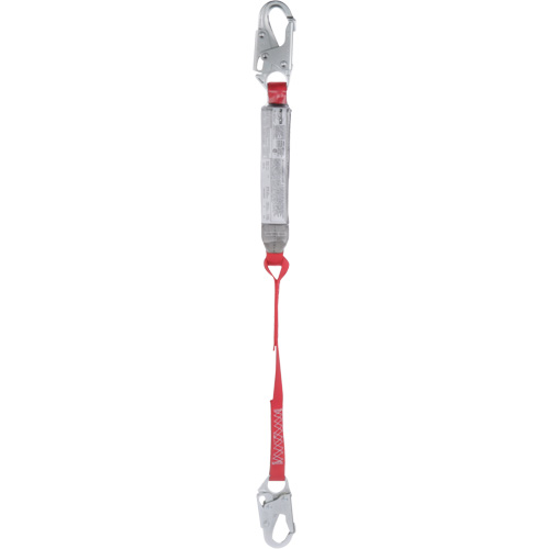 Pro™ Shock Absorbing Lanyard, 3', Locking Snap Hook Center, Locking Snap Hook Leg Ends, Polyester