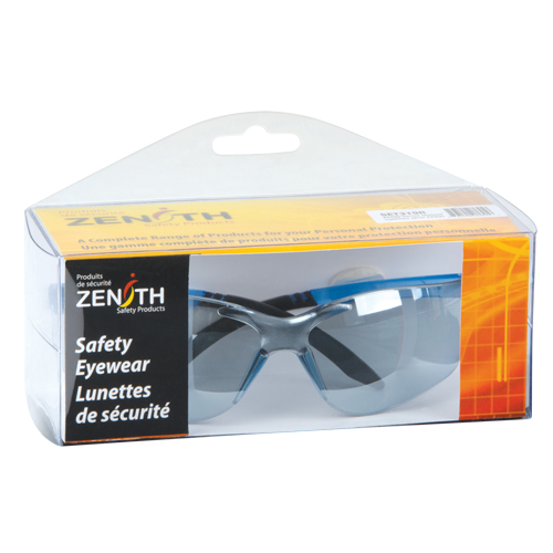 Z2400 Series Safety Glasses, Blue/Indoor/Outdoor Mirror Lens, Anti-Scratch, ANSI Z87+