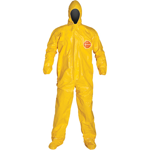 Hooded Coveralls, Tychem® 2000, 5X-Large, Yellow
