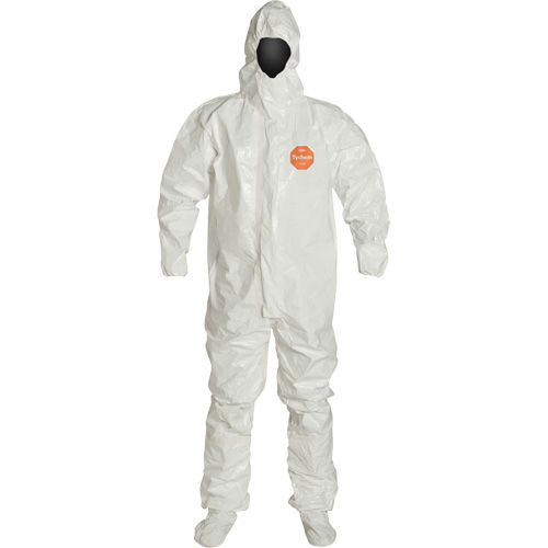 Hooded Coveralls, Tychem® 4000, Medium, White