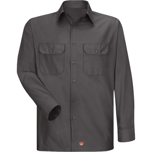 Men's Solid Rip Stop Shirt, Men's, X-Large, Charcoal