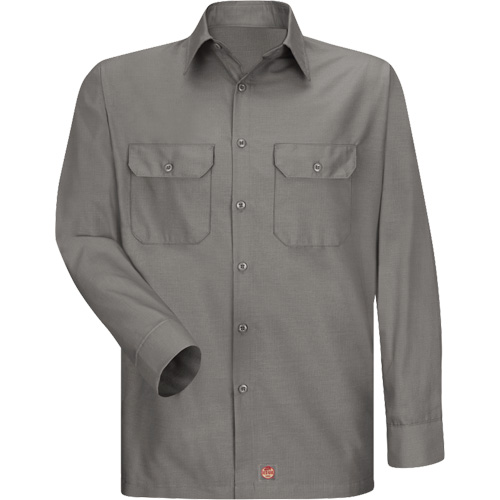 Long Sleeve Ripstop Shirt, Men's, Medium, Grey