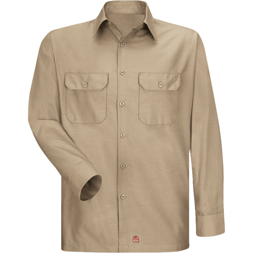 Long Sleeve Ripstop Shirt, Men's, X-Large, Khaki
