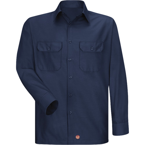 Men's Solid Rip Stop Shirt, Men's, 2X-Large, Navy Blue