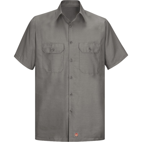 Short Sleeve Ripstop Shirt, Men's, Medium, Grey