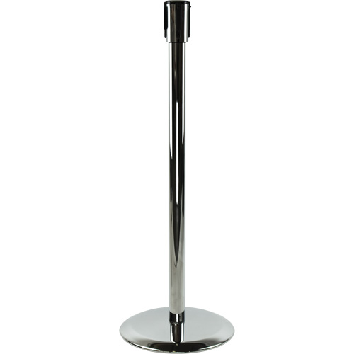 Slimline TensaBarrier® Receiver Post, 38" High, Polished Chrome