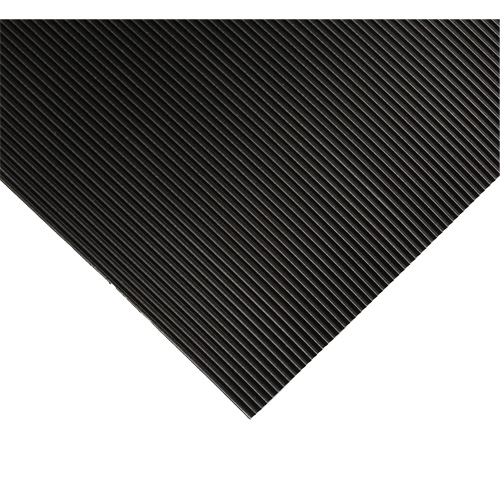 Corrugated Switchboard Matting No.702, 3' W x 15' L, 1/4" Thickness, Black, PVC