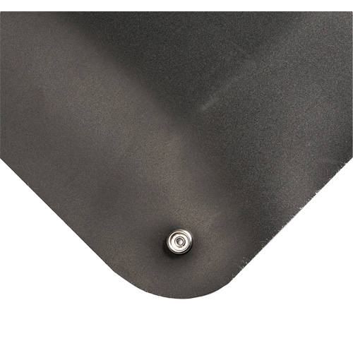 Electrically Conductive Mat No.786, 3' W x 5' L x 15/16" T, PVC, Smooth, Black