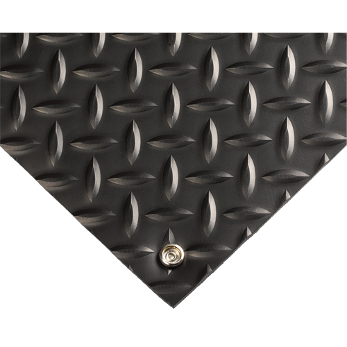 Electrically Conductive Mat No.785, 3' W x 75' L x 5/32" T, PVC, Diamond, Black