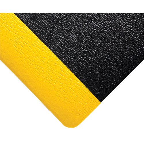 Soft Step Mats No.427, Pebbled, 3' x 20' x 3/8", Black/Yellow, PVC Sponge