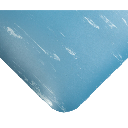 Tile-Top Select Anti-Microbial Mats No.494, Smooth, 3' x 5' x 1/2", Blue, PVC