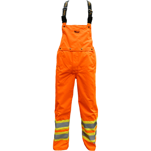 Journeyman Detachable Bib Safety Pants, Polyester, 3X-Large, High Visibility Orange