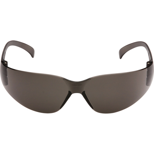 Intruder Safety Glasses, Grey/Smoke Lens, Anti-Scratch, ANSI Z87+/Meets/Exceeds CSA Z94.3