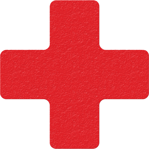 Lean 5S Manufacturing Markers, Cross, 6" L x 6" W, Red, Vinyl