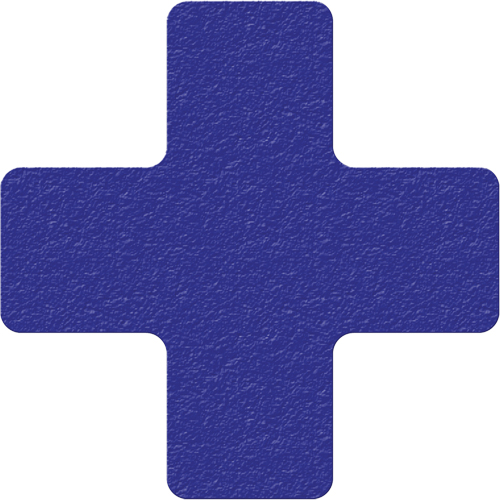 Lean 5S Manufacturing Markers, Cross, 6" L x 6" W, Blue, Vinyl