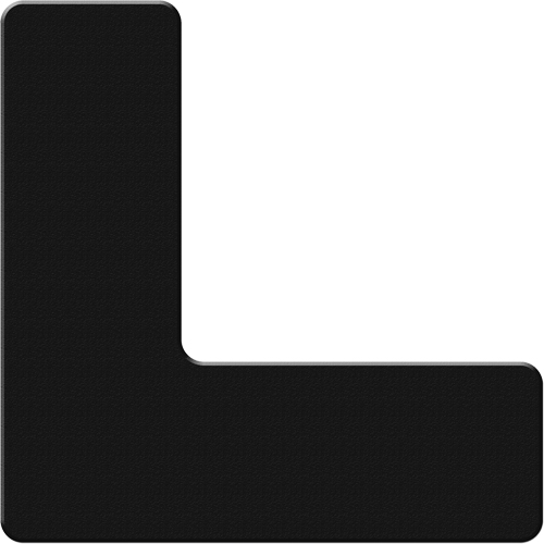 Armor Stripe Lean/5S Markers, L, 6" L x 6" W, Black, Plastic