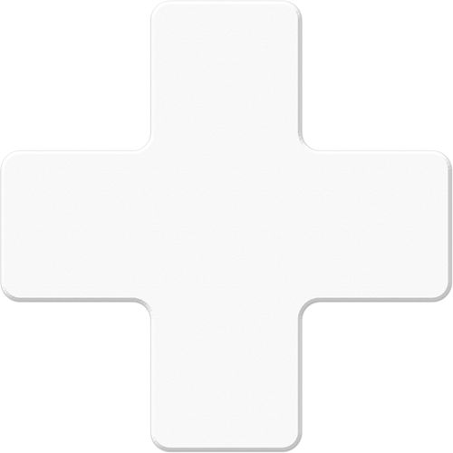 Armor Stripe Lean/5S Markers, Cross, 6" L x 6" W, White, Plastic