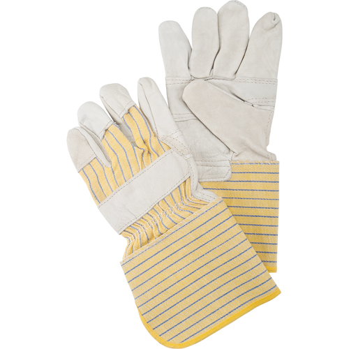 Economy Patch Palm Fitters Gloves, Large, Grain Cowhide Palm, Cotton Inner Lining