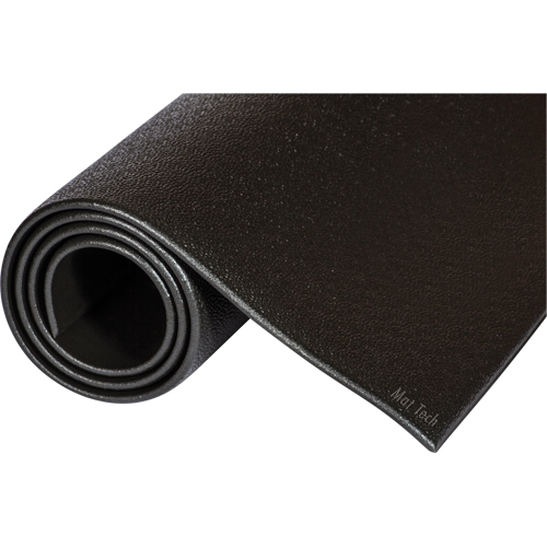 Tuff-Spun® Mats, Pebbled, 2' x 27' x 3/8", Black, PVC Sponge
