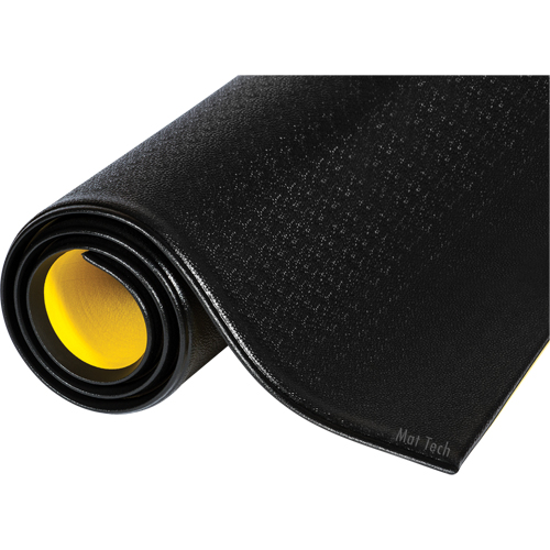 Wear-Bond™ Tuff-Spun® Mats, Pebbled, 2' x 68' x 9/16", Black, PVC Sponge