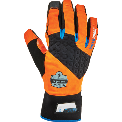 ProFlex® 818WP Performance High-Visibility Thermal Waterproof Utility Gloves, Polyurethane Palm, Size Large