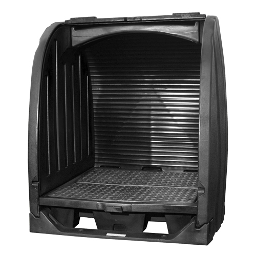 Spill Containment Sheds Without Drain, 65" L x 58" W x 69" H, 2000 lbs. Load Capacity