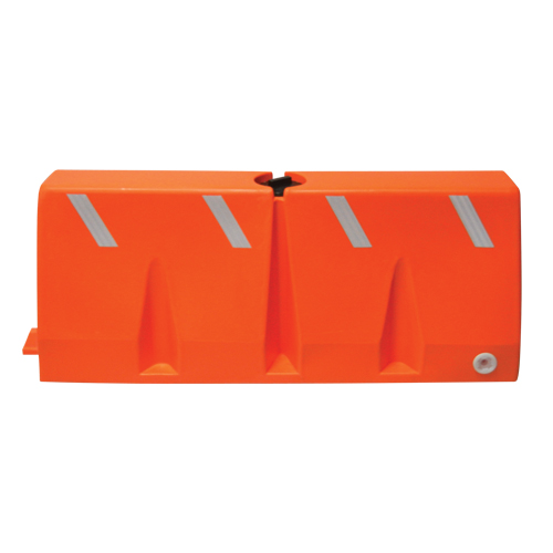 Traffic Barriers, Water-Filled, 62.25" L x 24" H, Orange