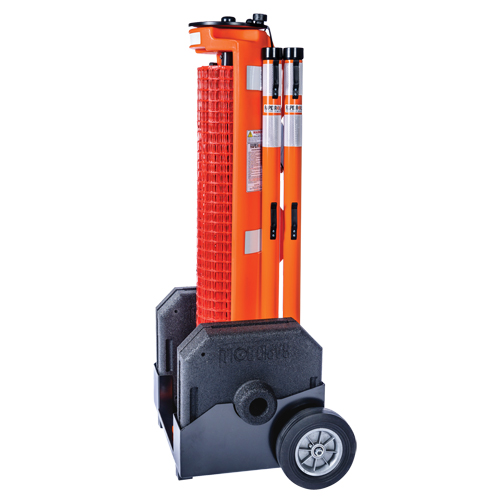 Wheeled Barrier, 50' L, Plastic, Orange