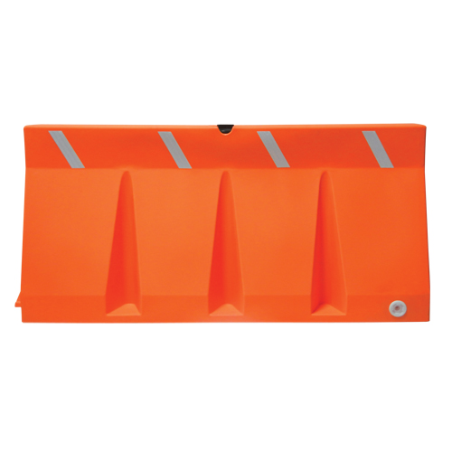 Traffic Barriers, Water-Filled, 69.75" L x 33.75" H, Orange