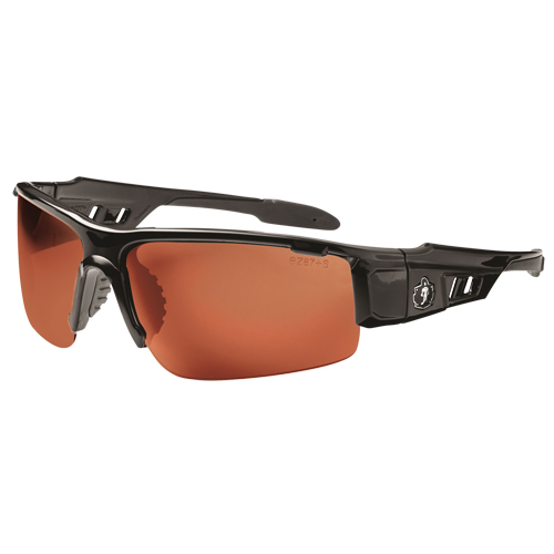 Skullerz® Dagr Safety Glasses, Copper Lens, Anti-Scratch/Polarized, ANSI Z87+/Meets/Exceeds CSA Z94.3