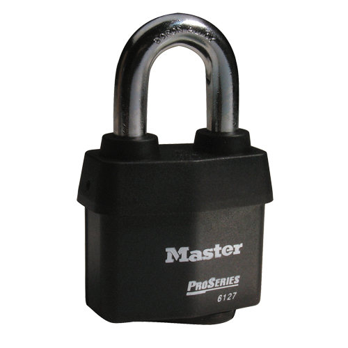 ProSeries® Weather Tough® Padlock, Black, Keyed Different, Laminated Steel, 2-5/8" Width