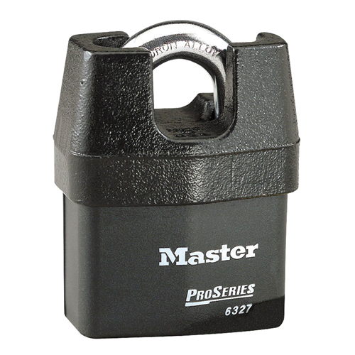 ProSeries® Shrouded Padlock, Black, Keyed Different, Laminated Steel, 2-5/8" Width