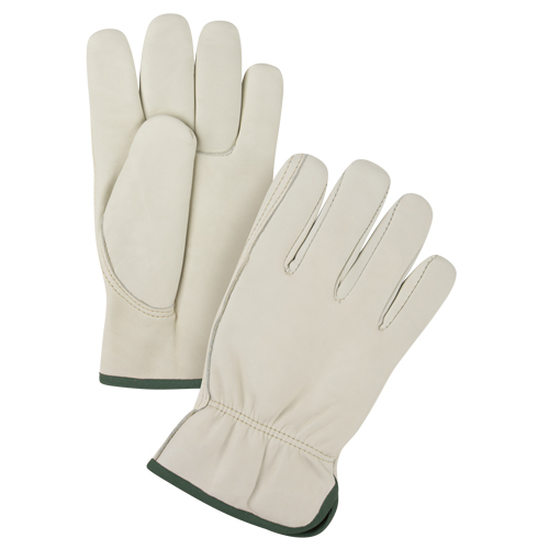 Premium Winter-Lined Driver's Gloves, Medium, Grain Cowhide Palm, Fleece Inner Lining