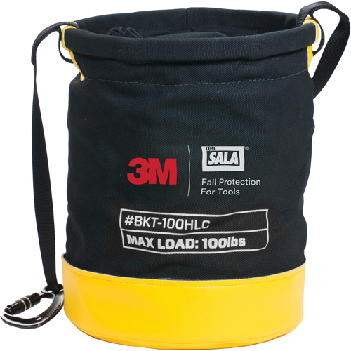 Tool Lifting Safe Bucket, Canvas, 12.5" Dia. x 15" H, 100 lbs. Load Rating