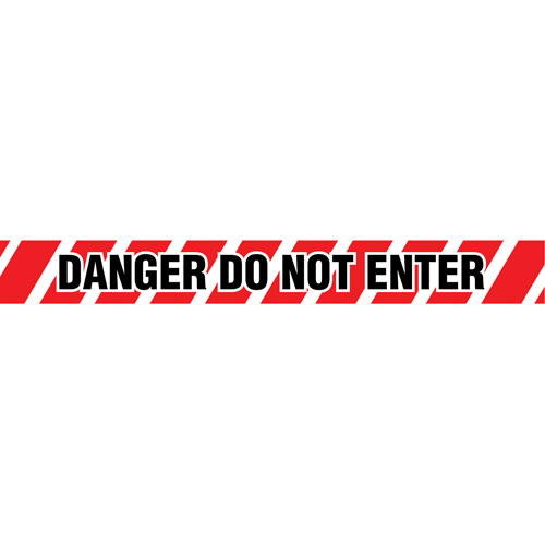 Barricade Tape, English, 3" W x 1000' L, 2 mils, Black on Red